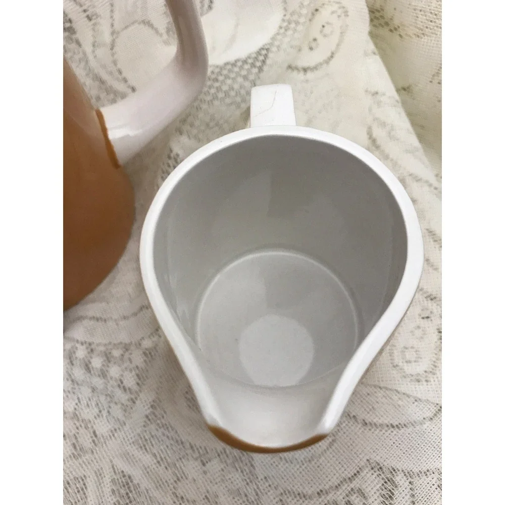Vintage‎ MCM Mikasa Cera-Stone Brown/Mustard  Coffee Pot and Creamer, Japan